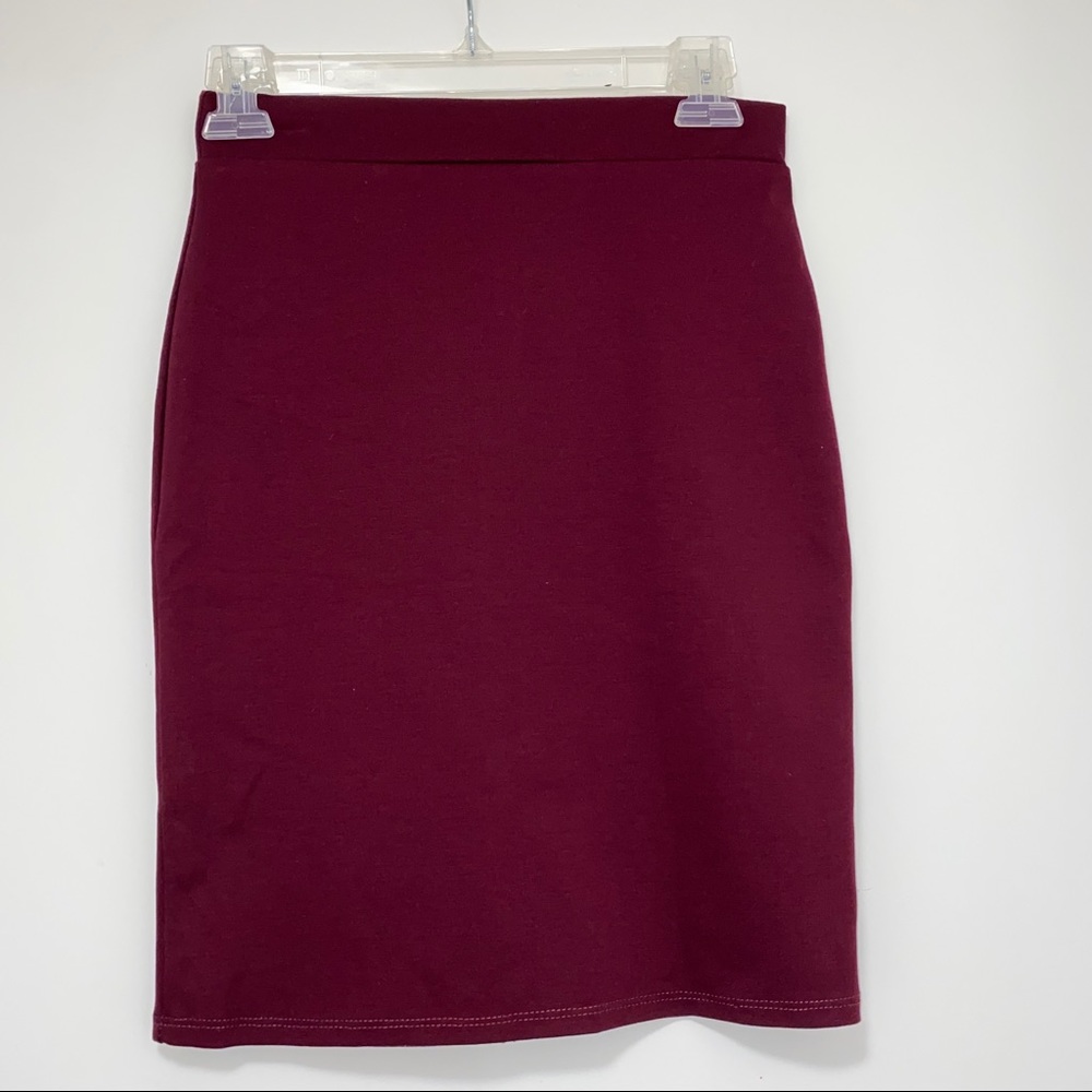 MAROON PENCIL SKIRT